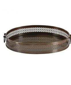 Grayson Lane Traditional Brown Metal Trays - Set of 2 -GRAYSON LANE shop 330859884 AlternateImage5 l