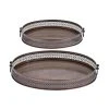 Grayson Lane Traditional Brown Metal Trays - Set of 2