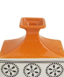 Grayson Lane Transitional White and Orange Stoneware Vase -GRAYSON LANE shop 330859886 AlternateImage3 l