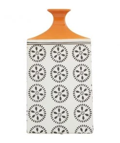 Grayson Lane Transitional White and Orange Stoneware Vase