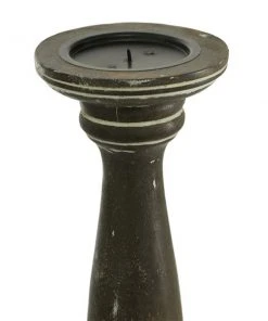 Grayson Lane Country Cottage Brown Wooden Pillar Candle Holder - Set of 3 -GRAYSON LANE shop 330859892 AlternateImage4 l