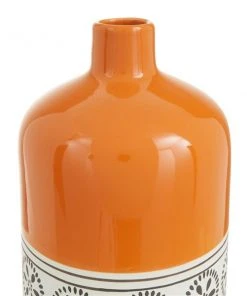 Grayson Lane White and Orange Stoneware Vase -GRAYSON LANE shop 330859894 AlternateImage2 l