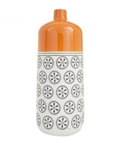 Grayson Lane White and Orange Stoneware Vase
