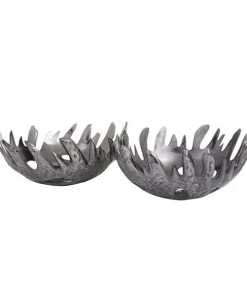 Grayson Lane Grey Aluminum Decorative Bowls - Set of 2
