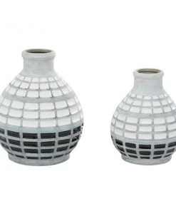 Grayson Lane Grey Ceramic Vases - Set of 2 -GRAYSON LANE shop 330859901 AlternateImage4 l