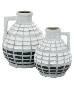 Grayson Lane Grey Ceramic Vases - Set of 2