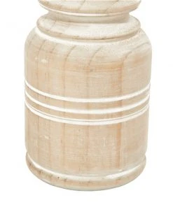 Grayson Lane Natural Wooden Pillar Candle Holder - Set of 3 -GRAYSON LANE shop 330859907 AlternateImage4 l