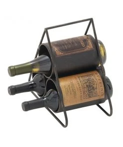 Grayson Lane 6-in x 10-in Black Metal Wine rack