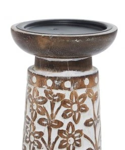 Grayson Lane Mango Wood Pillar Candle Holder - Set of 3 -GRAYSON LANE shop 330859923 AlternateImage4 l