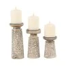 Grayson Lane Mango Wood Pillar Candle Holder - Set of 3