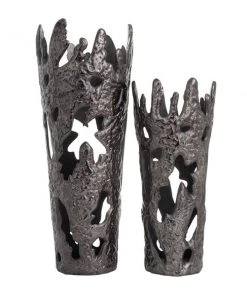 Grayson Lane Black Aluminum Vases - Set of 2