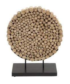 Grayson Lane Brown Teak Wood Abstract Sculpture