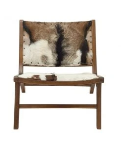 Grayson Lane Rustic Brown Genuine Leather Accent Chair