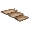 Grayson Lane Coastal Brown Wood Trays - Set of 3