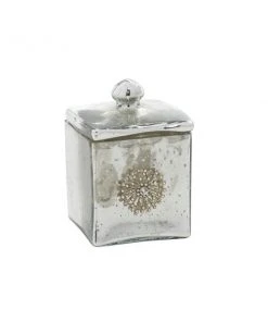 Grayson Lane Glam Silver Glass Decorative Jar
