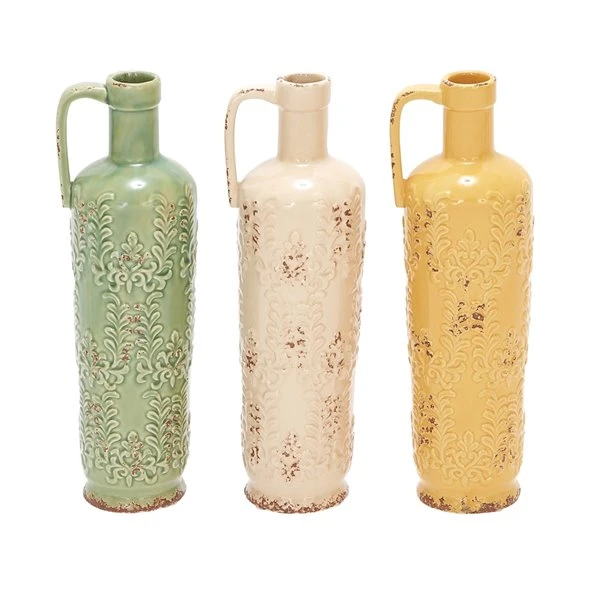 Grayson Lane Vintage Stoneware Vases - Set of 3 1 Grayson Lane Vintage Stoneware Vases - Set of 3