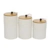 Grayson Lane White Ceramic Decorative Jars - Set of 3