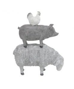 Grayson Lane Grey Polystone Stacking Animals Sculpture