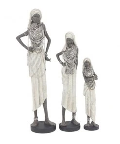 Grayson Lane White Polystone Women Sculptures - Set of 3