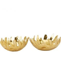 Grayson Lane Gold Aluminum Decorative Bowls - Set of 2