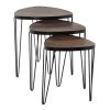 Grayson Lane Brown Wood and Metal Accent Table Set - 3-Piece