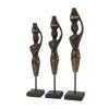 Grayson Lane Black Wood Women Sculptures - Set of 3