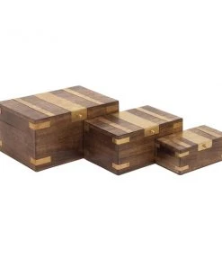 Grayson Lane Traditional Brown Mango Wood Boxes - Set of 3 -GRAYSON LANE shop 330859996 AlternateImage4 l