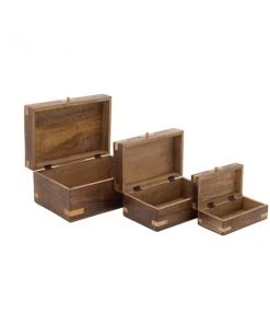 Grayson Lane Traditional Brown Mango Wood Boxes - Set of 3 -GRAYSON LANE shop 330859996 AlternateImage5 l