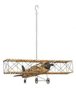 Grayson Lane Tan Metal Plane Sculpture