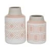 Grayson Lane White Stoneware Vase - Set of 2