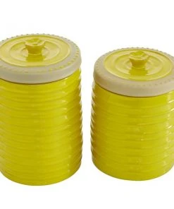 Grayson Lane Yellow Ceramic Decorative Jars - Set of 2 -GRAYSON LANE shop 330860010 AlternateImage4 l