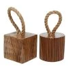 Grayson Lane Brown Teak Wood Sculptures - Set of 2