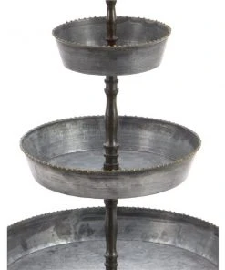 Grayson Lane Grey Iron 3-Tier Tray Stand -GRAYSON LANE shop 330860022 AlternateImage2 l