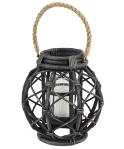 Grayson Lane 1-Candle Wooden Lantern Candle Holder