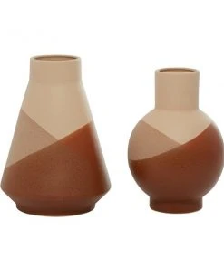 Grayson Lane Tan Ceramic Vases - Set of 2