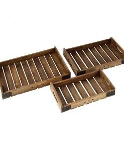 Grayson Lane Brown Mango Wood Trays - Set of 3