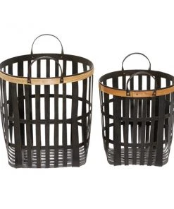 Grayson Lane Black Bamboo Storage Baskets - Set of 2 -GRAYSON LANE shop 330860055 AlternateImage5 l