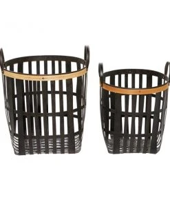 Grayson Lane Black Bamboo Storage Baskets - Set of 2 -GRAYSON LANE shop 330860055 AlternateImage7 l