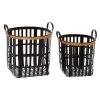 Grayson Lane Black Bamboo Storage Baskets - Set of 2
