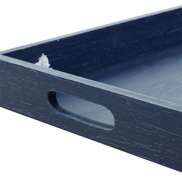 Grayson Lane Blue Wood Trays - Set of 2 4 Grayson Lane Blue Wood Trays - Set of 2 - Image 4