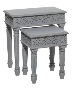 Grayson Lane Grey Mango Wood Accent Table Set - 2-Piece