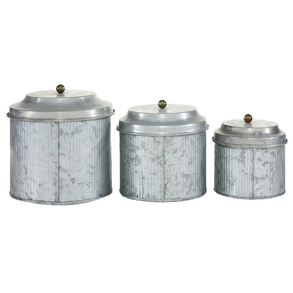 Grayson Lane Silver Decorative Jars - Set of 3 5 Grayson Lane Silver Decorative Jars - Set of 3 - Image 5
