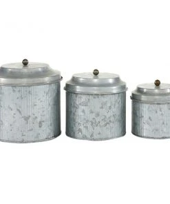 Grayson Lane Silver Decorative Jars - Set of 3