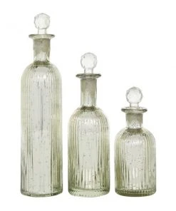 Grayson Lane Silver Glass Decorative Jars - Set of 3