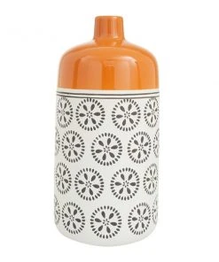 Grayson Lane Orange and White Stoneware Vase