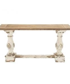 Grayson Lane Grayson Lane 29-in x 59-in Vintage Console Table - White Wood