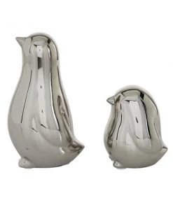 Grayson Lane Set of 2 4-in, 7-in Silver Contemporary Bird Sculpture - Porcelain -GRAYSON LANE shop 330861412 AlternateImage3 l