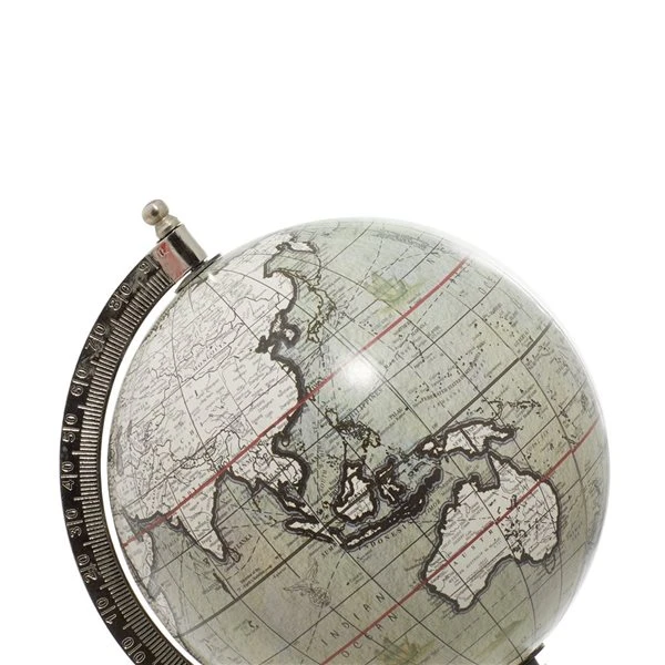 Grayson Lane 11-in x 7-in Contemporary Globe - White Ceramic and Metal 3 Grayson Lane 11-in x 7-in Contemporary Globe - White Ceramic and Metal - Image 3