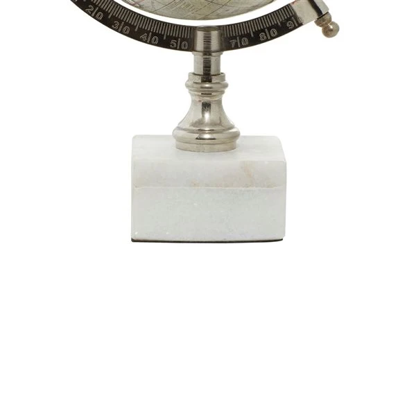 Grayson Lane 11-in x 7-in Contemporary Globe - White Ceramic and Metal 4 Grayson Lane 11-in x 7-in Contemporary Globe - White Ceramic and Metal - Image 4