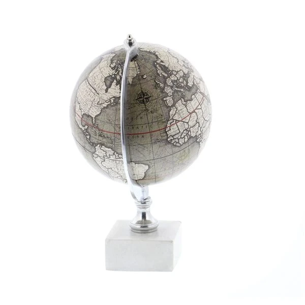 Grayson Lane 11-in x 7-in Contemporary Globe - White Ceramic and Metal 5 Grayson Lane 11-in x 7-in Contemporary Globe - White Ceramic and Metal - Image 5